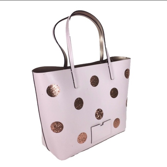 Kate Spade Light Pink Tote with Glitter Polka Dots - Picture 2 of 10